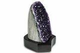 Deep Purple Amethyst Geode With Wood Base - Uruguay #368330-3